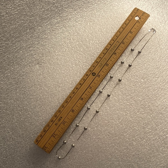 NWOT - 925 Sterling Silver Herringbone Ball Chain & Matching Stud Earrings - Picture 12 of 13